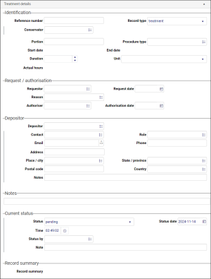 Treatment details